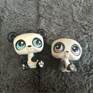 Littlest Pet Shop (LPS) Twin Panda Bears #89 & #90 - Retired Hasbro Figures